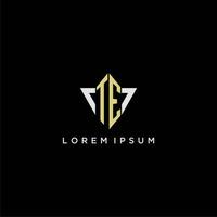 te första monogram logotyp för form triangel kreativ design vektor