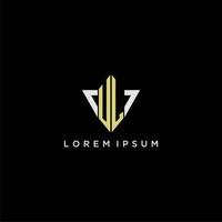 ul första monogram logotyp för form triangel kreativ design vektor