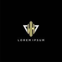 wh första monogram logotyp för form triangel kreativ design vektor