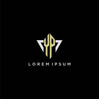 Y P första monogram logotyp för form triangel kreativ design vektor