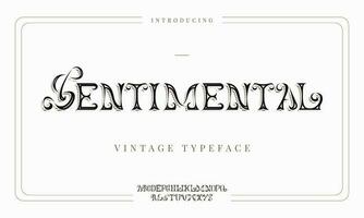 Jahrgang retro Luxus kurvig kalligraphisch dekorativ Alphabet Schrift Typografie Beschriftung Schriftart Vektor Design