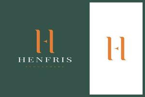 elegant einfach minimal Luxus serif Schriftart Alphabet Brief h Logo Design vektor