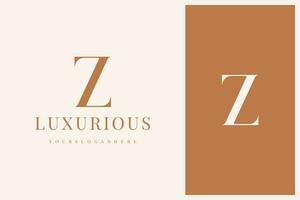 elegant einfach minimal Luxus serif Schriftart Alphabet Brief z Logo Design vektor