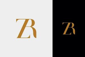 elegant einfach minimal Luxus serif Schriftart Alphabet Brief z kombiniert mit Brief r Logo Design vektor