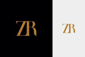 elegant einfach minimal Luxus serif Schriftart Alphabet Brief z kombiniert mit Brief r Logo Design vektor