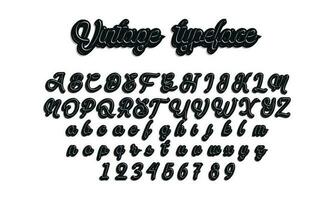 Jahrgang retro Stil bunt Vektor Alphabet Schriftart Typografie Schrift