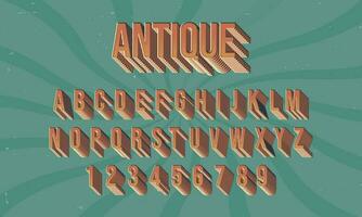 Jahrgang retro Stil bunt Vektor Alphabet Schriftart Typografie Schrift
