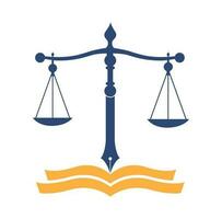 Bildung Gesetz Balance und Rechtsanwalt Monogramm Logo Design vektor