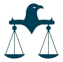 Gesetz Gerechtigkeit Logo Design Vorlage. vektor