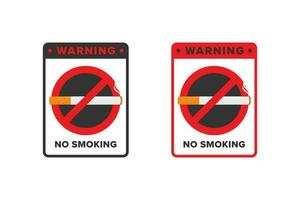 Nein Rauchen Symbol Zeichen Vektor Design, Nein Rauchen Bereich Symbol Tafel rot Farbe