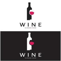 Wein-Logo-Design-Vorlage. Vektor-Illustration des Symbol-Vektors vektor