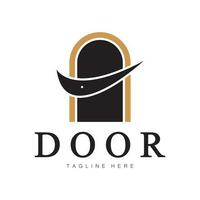 einfach öffnen Tür abstrakt Logo, mit geometrisch Formen, z Gebäude Bau, Auftragnehmer, Geschäft Eigentum und Konstruktion Unternehmen, Vektor. vektor
