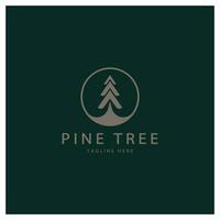 einfach Kiefer oder Tanne Baum logo,evergreen.for Kiefer Wald, Abenteurer, Camping, Natur, Abzeichen und business.vektor vektor