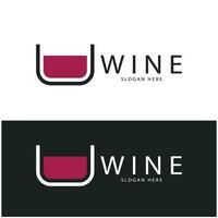 Wein-Logo-Design-Vorlage. Vektor-Illustration des Symbol-Vektors vektor