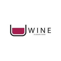 Wein-Logo-Design-Vorlage. Vektor-Illustration des Symbol-Vektors vektor