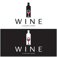 Wein-Logo-Design-Vorlage. Vektor-Illustration des Symbol-Vektors vektor