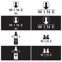 Wein-Logo-Design-Vorlage. Vektor-Illustration des Symbol-Vektors vektor