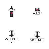 Wein-Logo-Design-Vorlage. Vektor-Illustration des Symbol-Vektors vektor