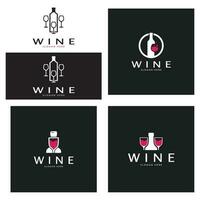 Wein-Logo-Design-Vorlage. Vektor-Illustration des Symbol-Vektors vektor