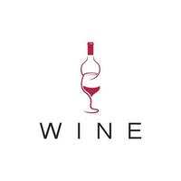 Wein-Logo-Design-Vorlage. Vektor-Illustration des Symbol-Vektors vektor