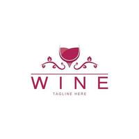 Wein-Logo-Design-Vorlage. Vektor-Illustration des Symbol-Vektors vektor