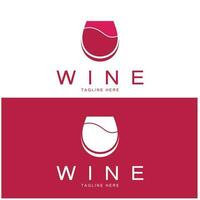 Wein-Logo-Design-Vorlage. Vektor-Illustration des Symbol-Vektors vektor