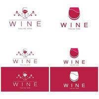 Wein-Logo-Design-Vorlage. Vektor-Illustration des Symbol-Vektors vektor