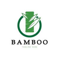 Bambus-Logo-Schablonenvektorikonen-Illustrationsentwurf vektor