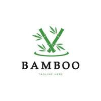 Bambus-Logo-Schablonenvektorikonen-Illustrationsentwurf vektor