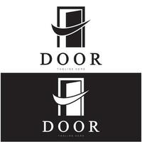 einfach öffnen Tür abstrakt Logo, mit geometrisch Formen, z Gebäude Bau, Auftragnehmer, Geschäft Eigentum und Konstruktion Unternehmen, Vektor. vektor
