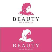 muslimah Hijab Logo Vorlage Vektor Illustration Design-Vektor