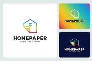 papper hus Hem logotyp design mall vektor