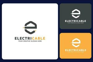 elektrisch Kabel Logo Design Vorlage vektor