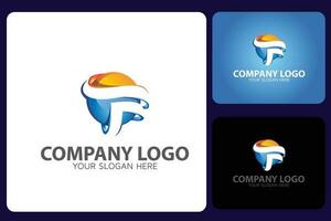 f Brief Logo Design Vorlage vektor