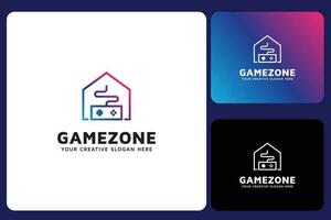 Spiel Zone Haus Logo Design Vorlage vektor