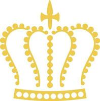 kunglig guld kung kronor ikon silhuett, heraldisk krona element. årgång royalty symbol, gyllene drottning diadem, prinsessa tiara vektor ikon uppsättning