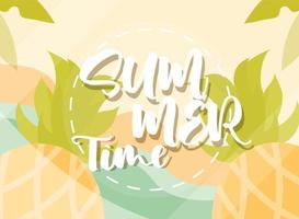 hej sommar banner beach ananas exotiska säsong semester resor koncept vektor