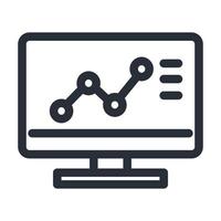 Infografik Pfeildiagramm im Computerlinienstil Symbol Vektor Design