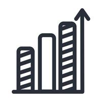 Infografik Balkendiagramm Linienstil Symbol Vektor Design