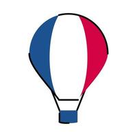Frankreich Heißluftballonlinie und Füllstilikonenvektordesign