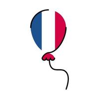 Frankreich-Ballon-Linie und Füllstil-Symbol-Vektor-Design vektor