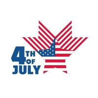 4. Juli Unabhängigkeitstag amerikanische Flagge Star Country Feier flache Ikone vektor