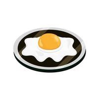 stekt ägg frukost näring mat platt stilikon vektor