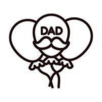 Happy Fathers Day dekorative Ballonparty mit Schnurrbart-Feier-Linie-Stil-Symbol vektor