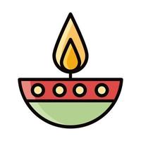 brennende Kerze religiöse Eid Mubarak islamische religiöse Feierlinie und Füllsymbol vektor