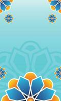 Sanft Blau islamisch Hintergrund mit Blume Ornament vektor