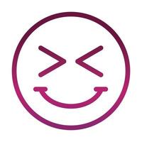 lustige Smiley-Emoticon-Gesichtsausdruck Maskottchen Farbverlauf-Stil-Symbol vektor
