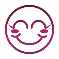 erröten lustiger Smiley Emoticon Gesichtsausdruck Farbverlauf Symbol vektor