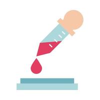 Prüfung Bluttropfer Gesundheitsgeräte medizinische flache Symbol vektor