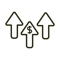 öka pilarna pengar affärer finansiella investeringar linje stil ikon vektor